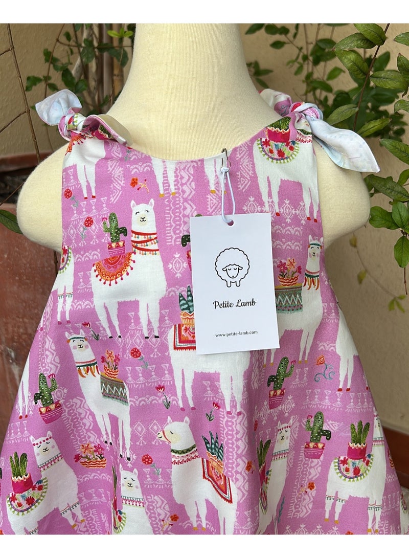 Petite Lamb Handmade Boutique Llama Reversible Dress - Image 4